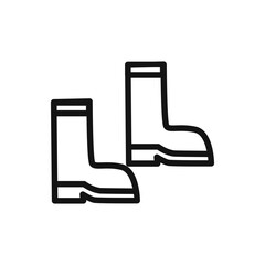Fishing boots icon linear vector graphics sign