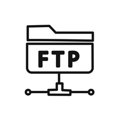 FTP navigate up icon linear vector graphics sign