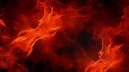 Intense Flames on a Dark Background Creating a Fiery Glow