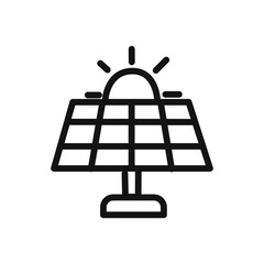 Solar collector icon linear vector graphics sign