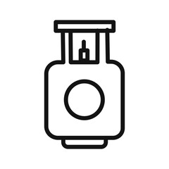 Gas cylinder icon linear vector graphics sign