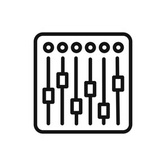 Sound mixer icon linear vector graphics sign