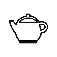 Teapot icon linear vector graphics sign