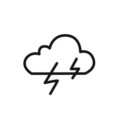 Thunder lightning icon linear vector graphics sign