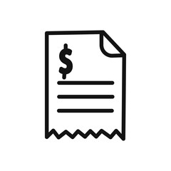 Invoice icon linear vector graphics sign