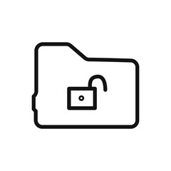unlock folder icon linear vector graphics sign