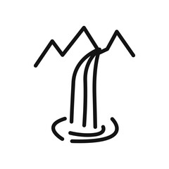 waterfall icon linear vector graphics sign