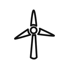 Wind turbine icon linear vector graphics sign