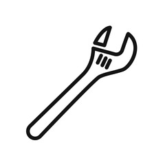 Wrench Icon linear vector graphics sign