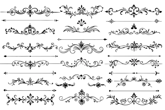 beautiful graphic with a black elegant plant ornament on an isolated background