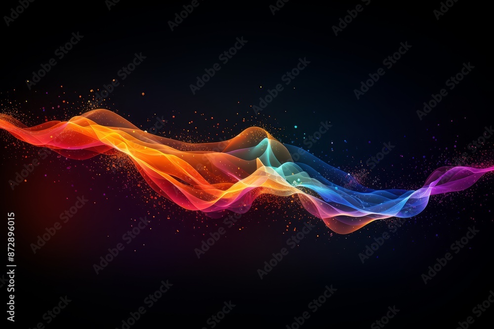 Poster digital graphic abstract background for technological processes, neural networks, digital data stora