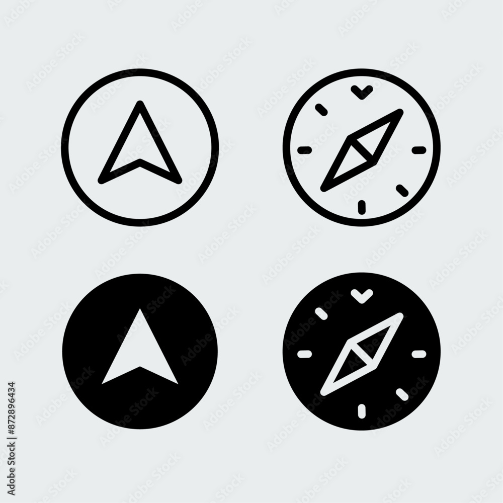 Poster navigation or compass icon. easy editable vector design.