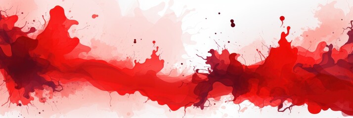 Abstract Red Watercolor Splatter