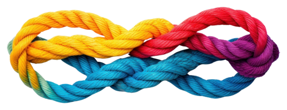 PNG Colorful intertwined rope infinity symbol