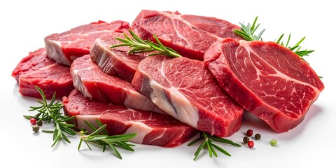 Fresh raw red meat slice