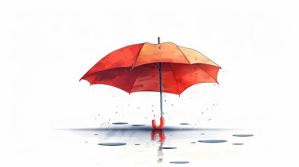 Obraz premium A charming cartoon of an umbrella icon designed for web use stands out against a clean white background
