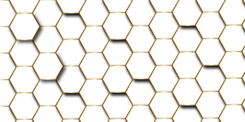 Abstract rhombus geometric seamless pattern vector background golden abstract graphic background with thin wavy lines, delicate seamless hexagon tile background, vector illustration.