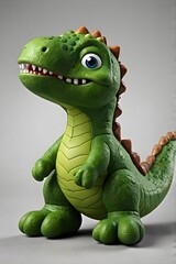 Fototapeta premium A Green Cute little Dinosaur 