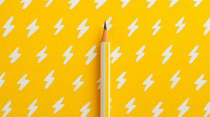 Watercolor illustration of a minimalist Scandinavian lightning bolt pattern in pale canary yellow on white ink watercolour 