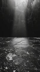 Black cement floor 3d background with abstract light concrete stone grunge texture backdrop blank space product display room or perspective dark exterior ground construction rough road antique studio