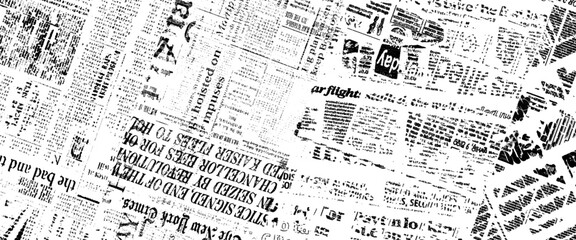 Vector background of old vintage newspapers,
seamless pattern with collage of newspaper or magazine clippings.