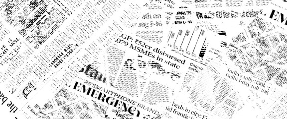 Vector background of old vintage newspapers,
seamless pattern with collage of newspaper or magazine clippings.