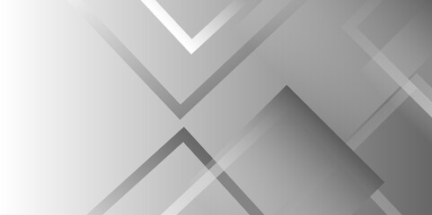 Fototapeta premium multiple gray paper overlap on the gray background with silver color square pattern on banner with shadow. Abstract lines pattern technology on gray gradients background. Modern gray abstract vector.
