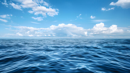 Obraz premium blue sea or ocean water surface and underwater with blue sky