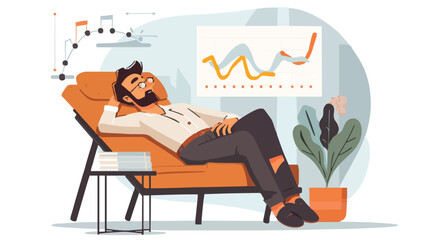 Passive income and market investing flat vector illustration