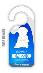 School admission door hanger and modern exhibition student advertisement banner design template