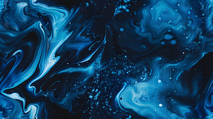 Obraz premium Abstract art blue paint background with liquid fluid grunge texture.