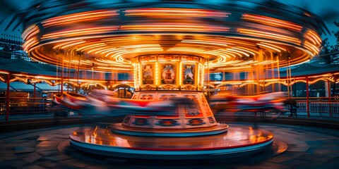 Whirling Splendor Blurred Lights of a Carousel, Carousel lights Amusement park carousel, Carousel photography, Vintage carousel