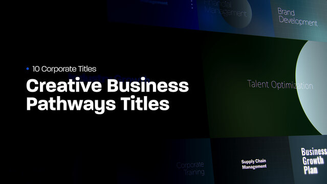 Creative Business Pathways Titles | 10 Motion Titles with Control Panels