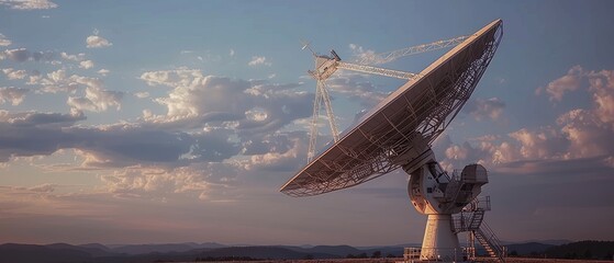 Satellite dish array, global broadcasting, cutting-edge technology, worldwide communication network