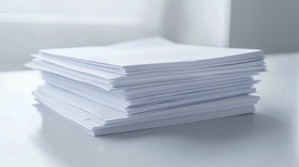 A stack of white papers