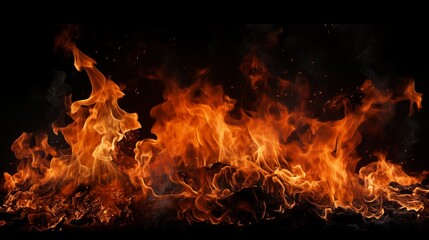 Intense Blaze of Burning Flames