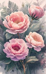 pink roses background