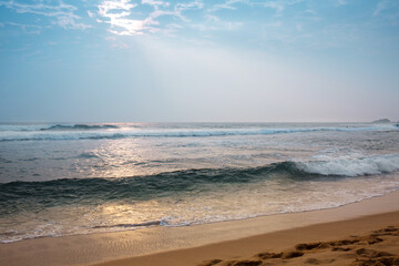 Seascape in the rays of the sun