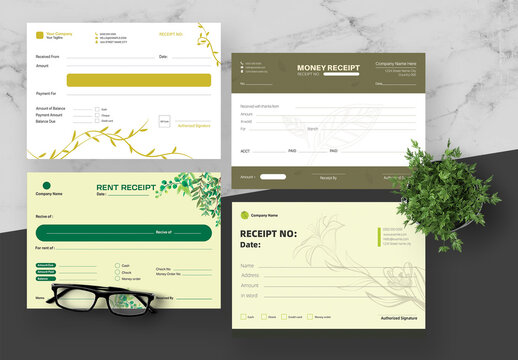 Green And White Natural Business Receipt