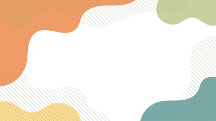 Abstract wave line frame in pastel colors