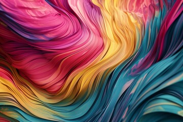Obraz premium Smooth wave pattern in vibrant multi colors, AI generated