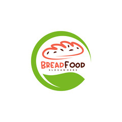 Nature Bread Food logo vector template, Creative Bread Leaf logo design concepts