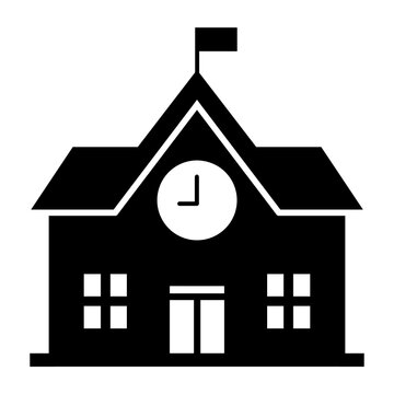 High school silhouette icon with a simple and modern design