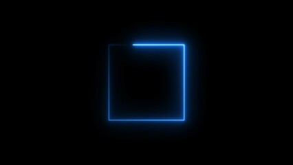 Abstract glowing neon frame rectangle icon illustration background.