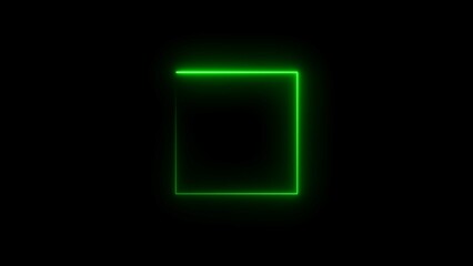 Abstract neon line rectangle icon illustration background 4k.