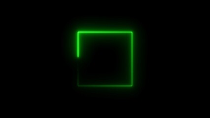 Abstract glowing neon frame rectangle icon illustration background.