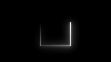 Abstract neon line rectangle icon illustration background 4k.