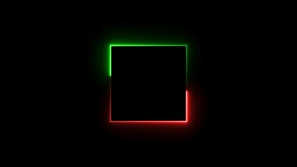 Abstract neon line rectangle icon illustration background 4k.