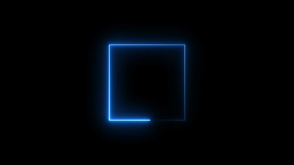 Fototapeta premium Abstract glowing neon frame rectangle icon illustration background.