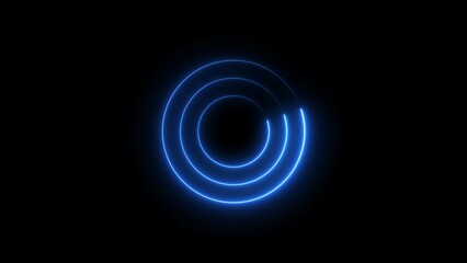 Abstract Glowing Neon circle icon concept illustration background.